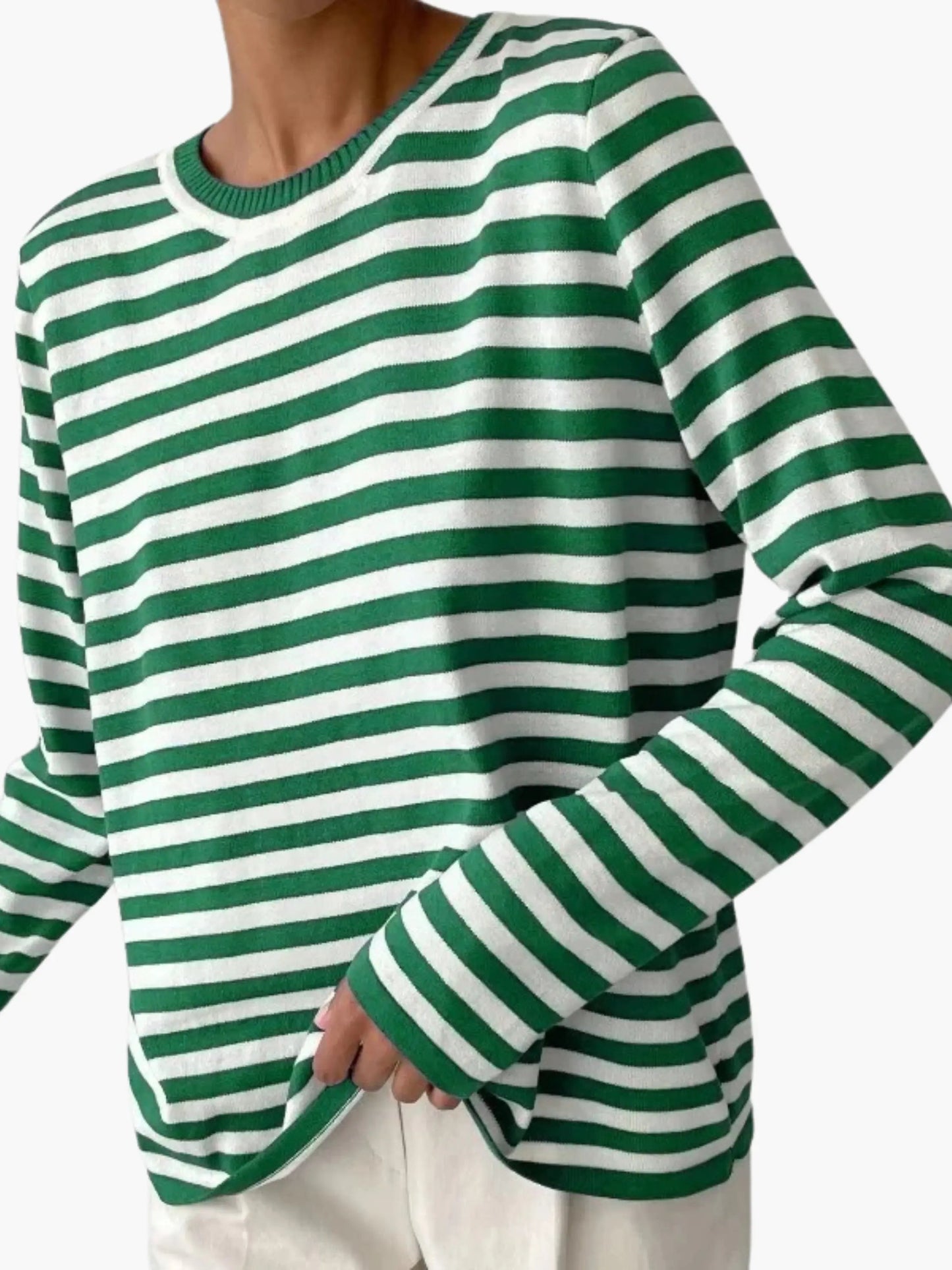 Gestreifter Strickpullover Frauen Pullover Warm