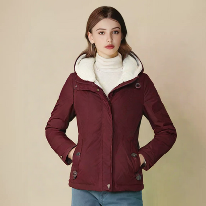 Baumwollmantel Plissiert Kapuze Damen Mantel Modern - BerlinGlamour