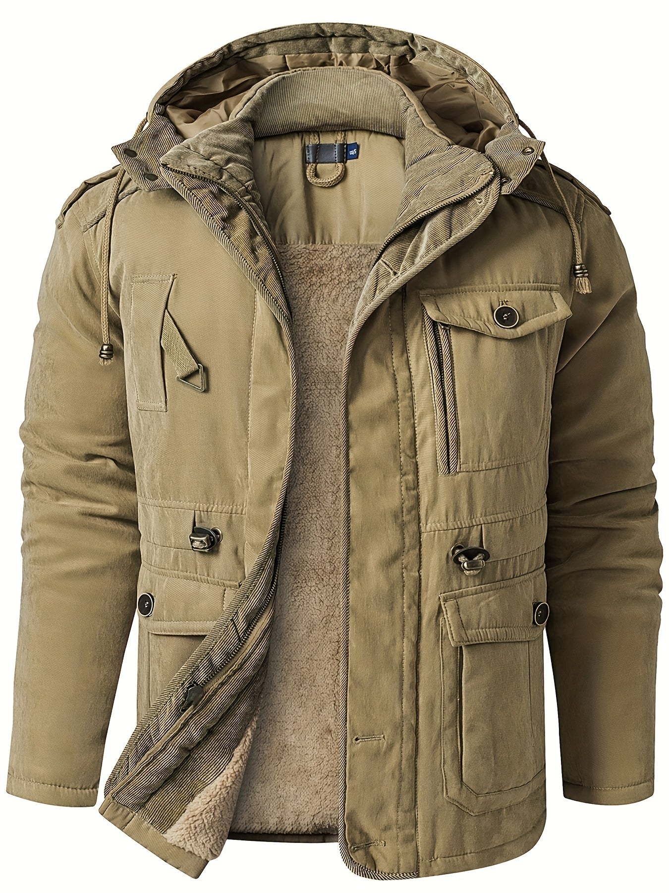 Herren Winterjacke Warm Kapuze Freizeitjacke