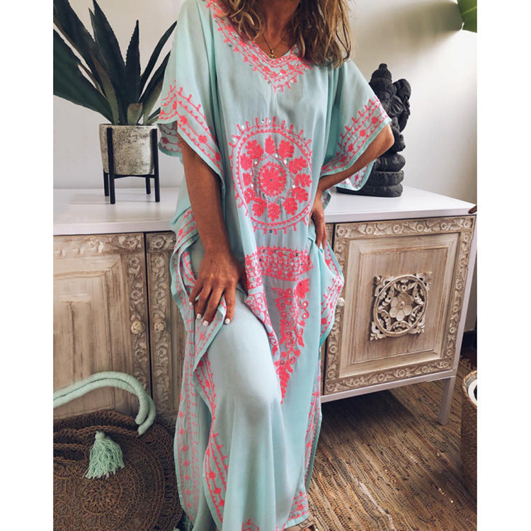 BerlinGlamour Boho Maxidress mit V-Ausschnitt