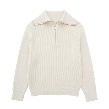 Wollpullover Damen Offener Kragen Glamour Style