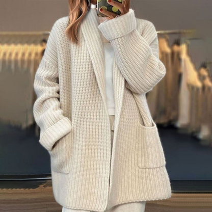 Damen Strickjacke Wollmischung Warm Elegant