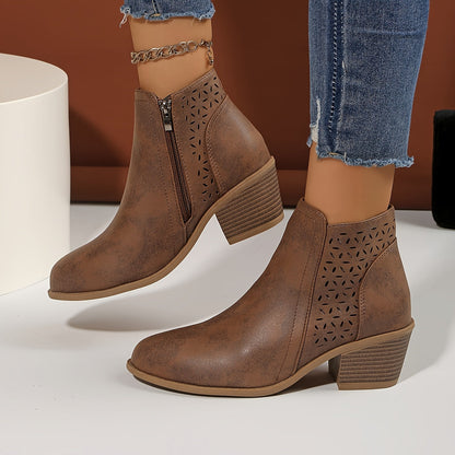 Damen Stiefeletten Bequem Schnell Reißverschluss