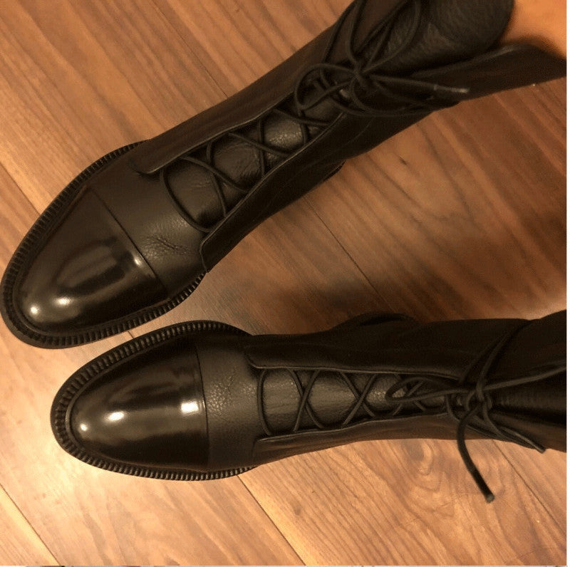 Damen Stiefeletten Elegante Braun Lederschuhe