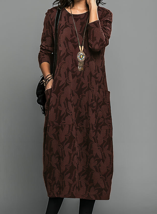 Damen Midi Kleid Bedruckt Hochzeitsgast Kleid Elegant