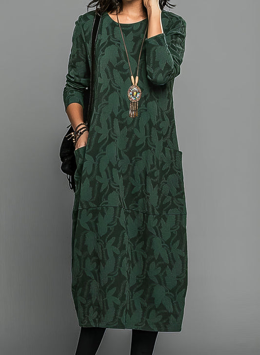 Damen Midi Kleid Bedruckt Hochzeitsgast Kleid Elegant - BerlinGlamour