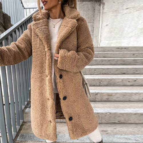 Weiche Teddyjacke Damen Stilvoll Warm