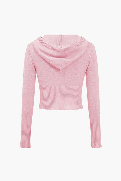 Strick-Set mit Kapuzenjacke und Schlaghose Warm