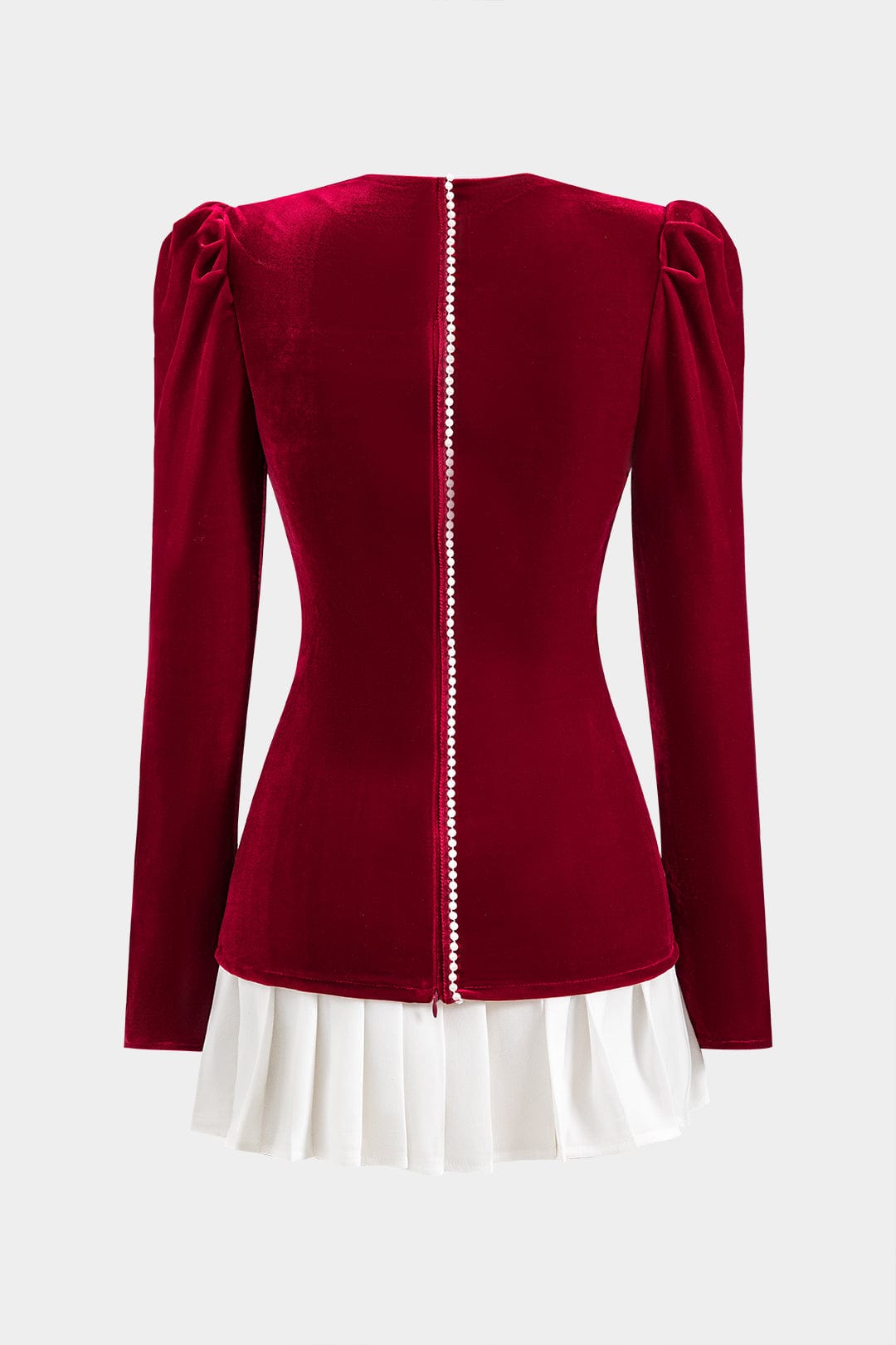 Elegantes Samt-Top mit Plisseerock Damen Oberteil