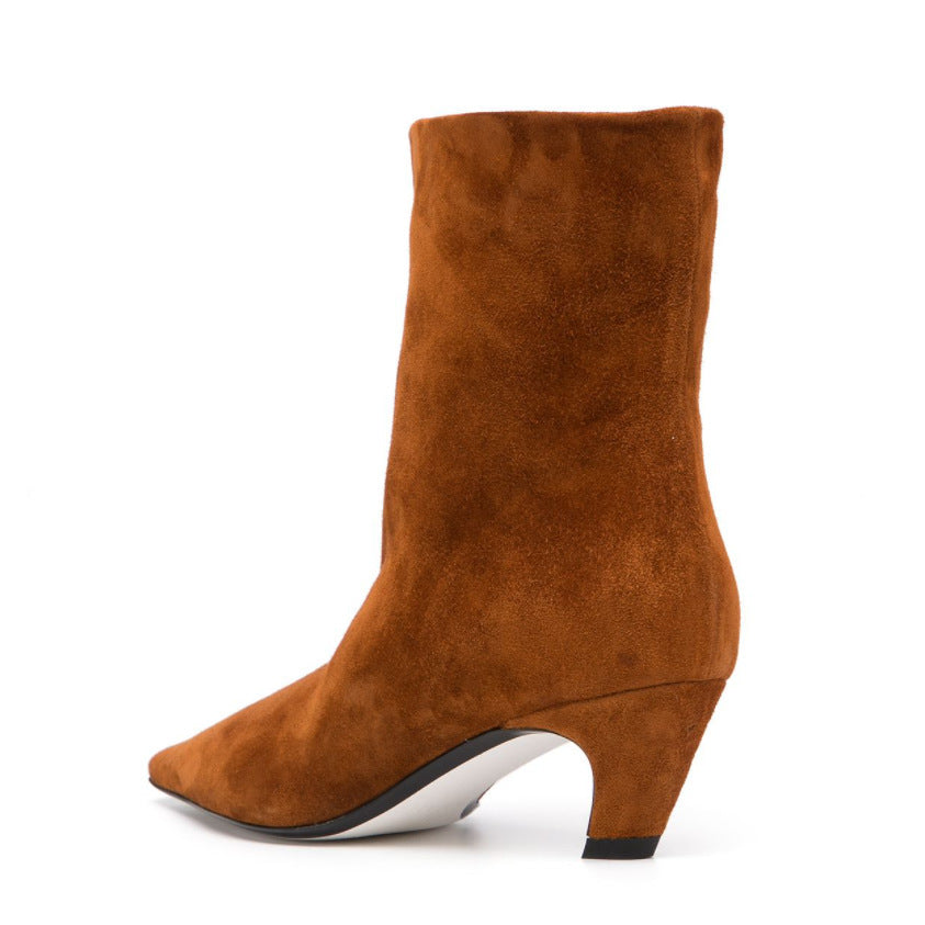 Damen Lederstiefeletten Winter Warm Elegantes Design - BerlinGlamour