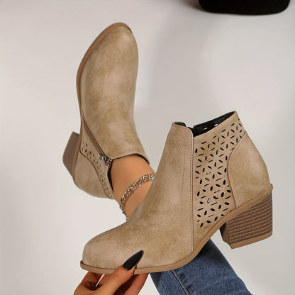 Damen Stiefeletten Bequem Schnell Reißverschluss