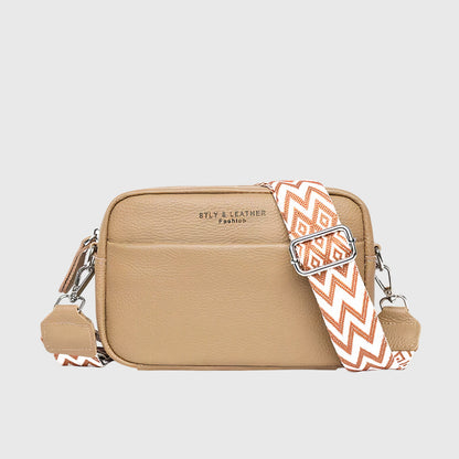 Damen Schultertasche Klassisch Leder Elegannt