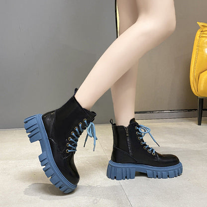Damen Plateaustiefel Heidi Stil Modisch Hoch - BerlinGlamour