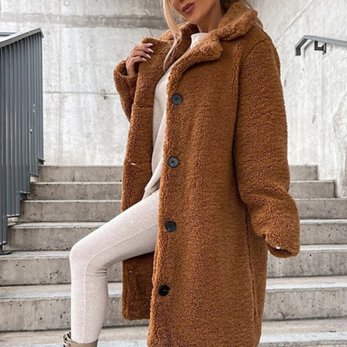 Weiche Teddyjacke Damen Stilvoll Warm