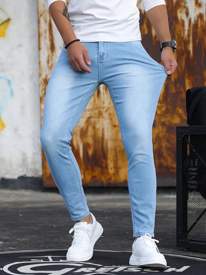 Herren Skinny Jeans Stretch Denim Slim Fit