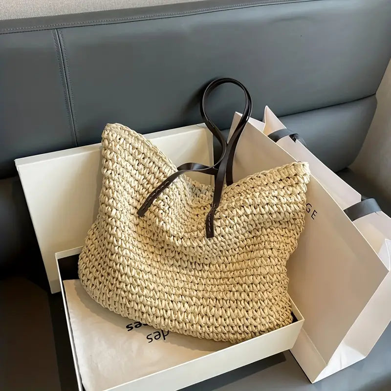 Große Gewebte Strandtasche Boho Stil