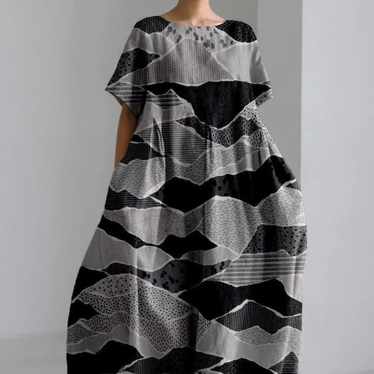 Baumwoll-Look Kleid mit 3D-Druck von BerlinGlamour