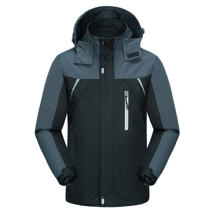 Herren Outdoor-Jacke Wasserdicht Isoliert Mit Verstellbarem Kapuzen