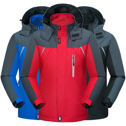 Herren Outdoor-Jacke Wasserdicht Isoliert Mit Verstellbarem Kapuzen