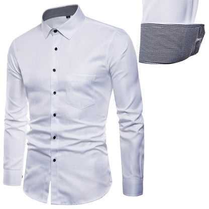 Herren Langarmhemd Slim Fit Satin Modern Schwarz - BerlinGlamour