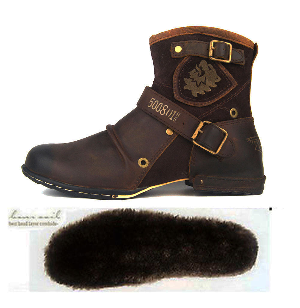 Herrenstiefel Vintage-Look Leder Stilisch Braun - BerlinGlamour