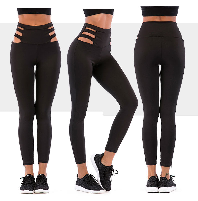 Damen Leggings Sportlich mit Cut-Out-Design