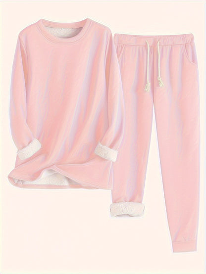 Damen Warmes Winter-Loungewear-Set Bequem