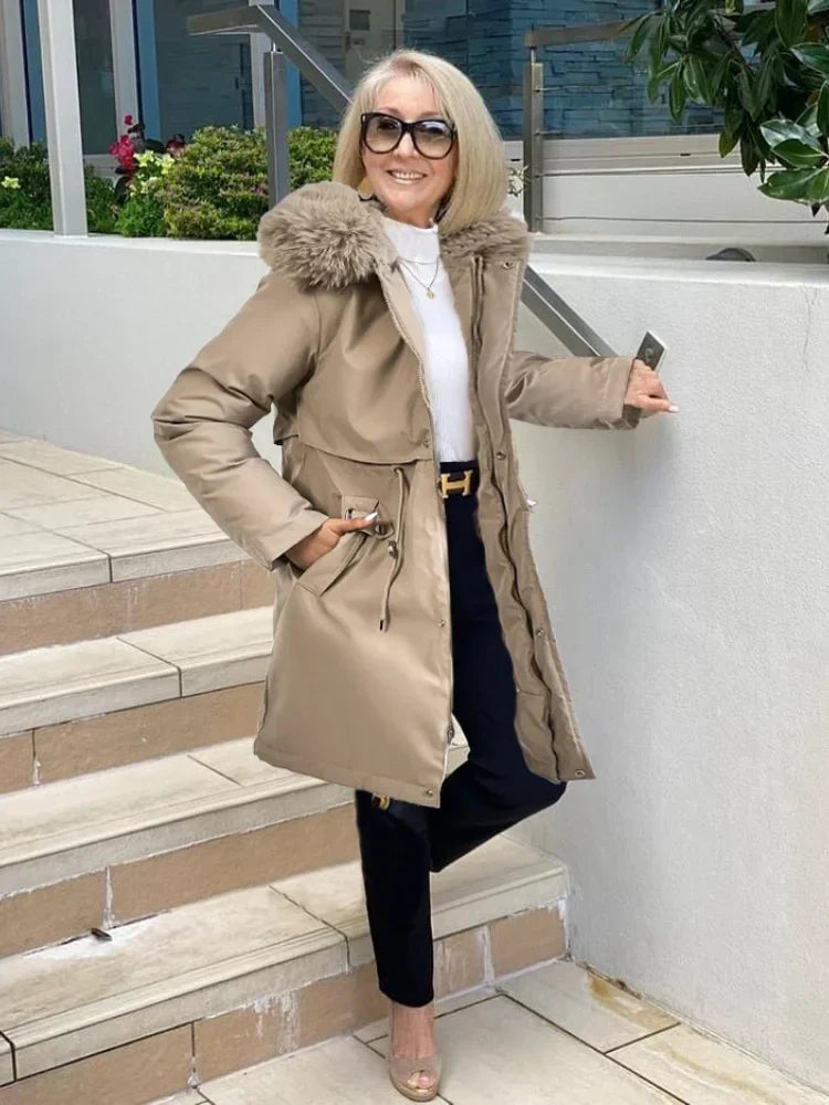 Große Winterjacke Damen Oversize Warm