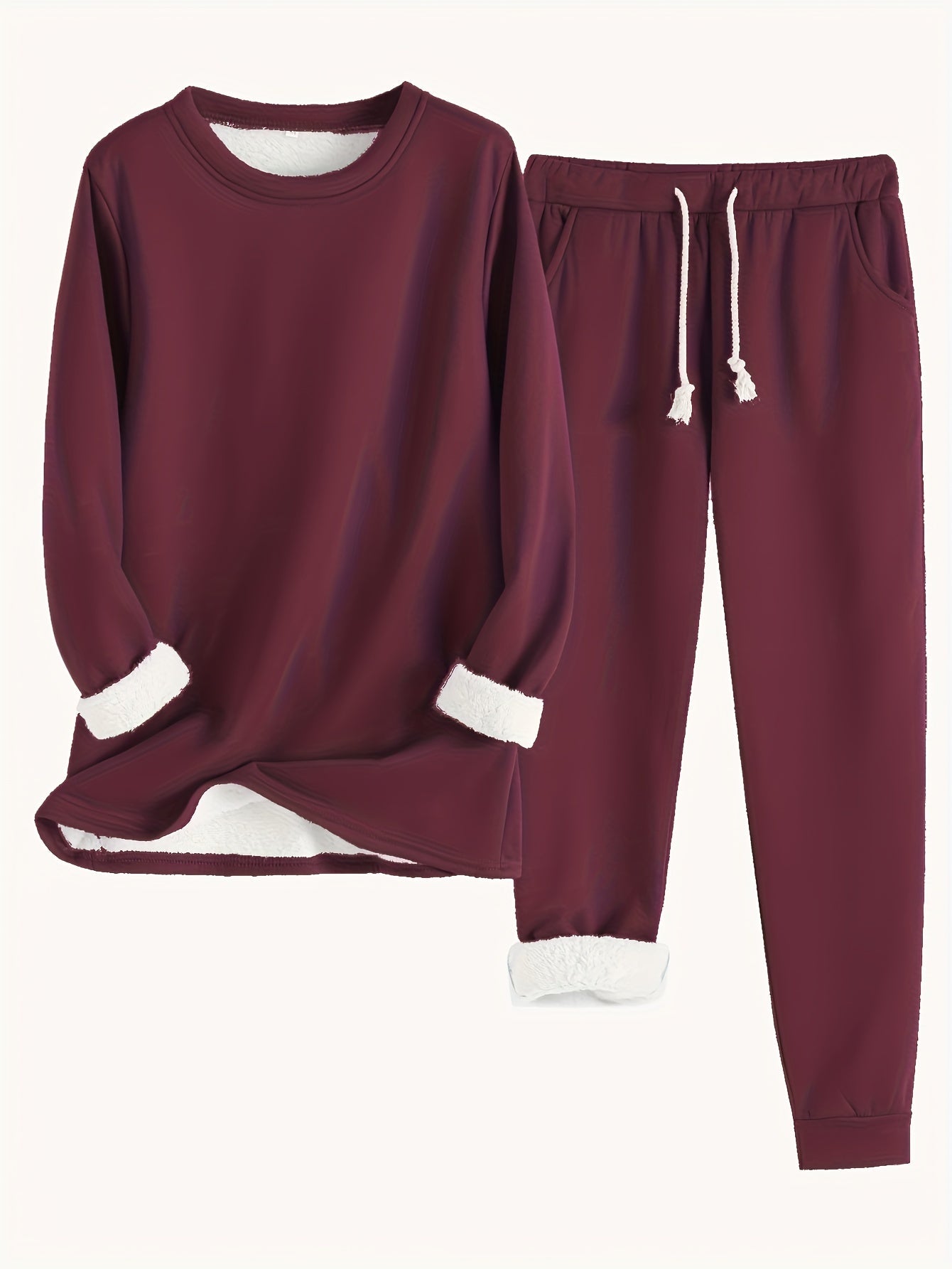 Damen Warmes Winter-Loungewear-Set Bequem