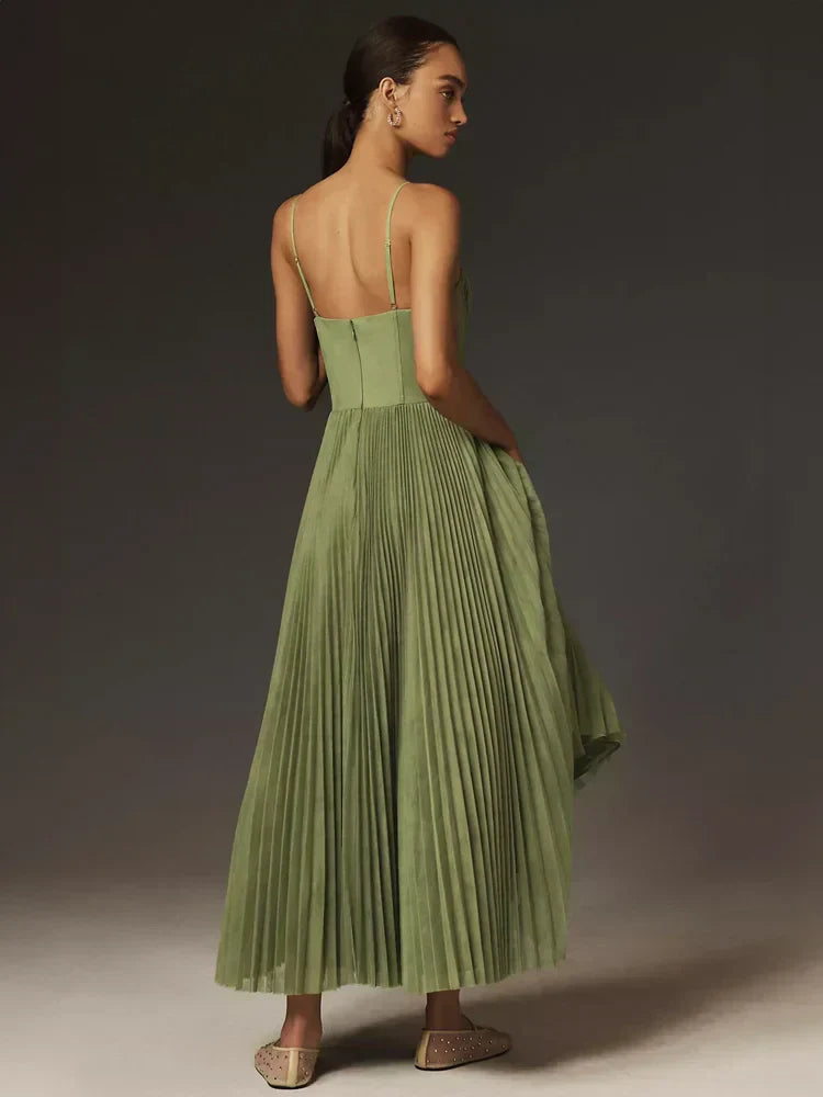 Midi-Kleid Damen Korsett Faltenrock Elegant - BerlinGlamour