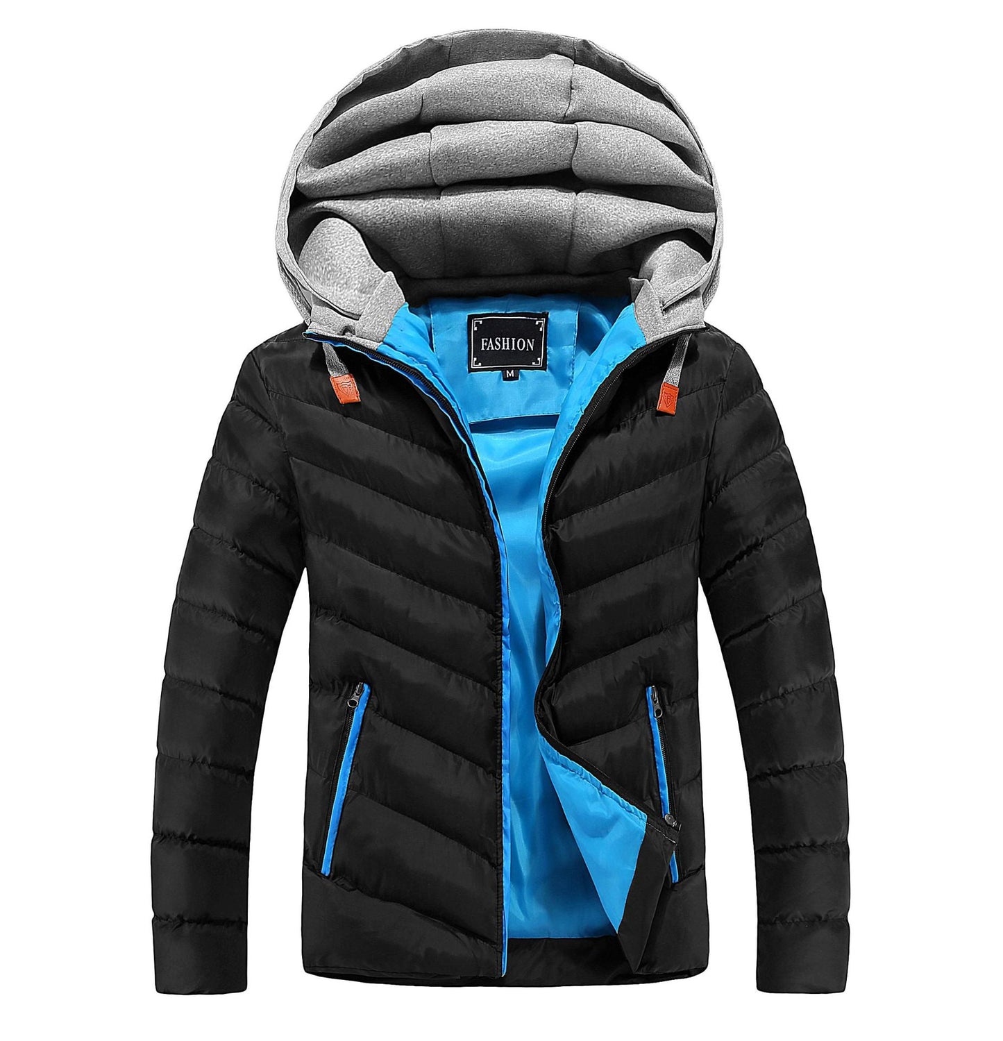 Herren Winterjacke Gefüttert Warm Isoliert Kapuzenjacke
