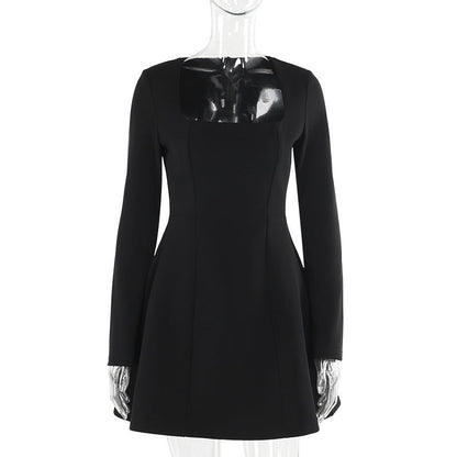 Damen-Etuikleid Jessica: Langarm, Slim Fit, Quadratischer Ausschnitt