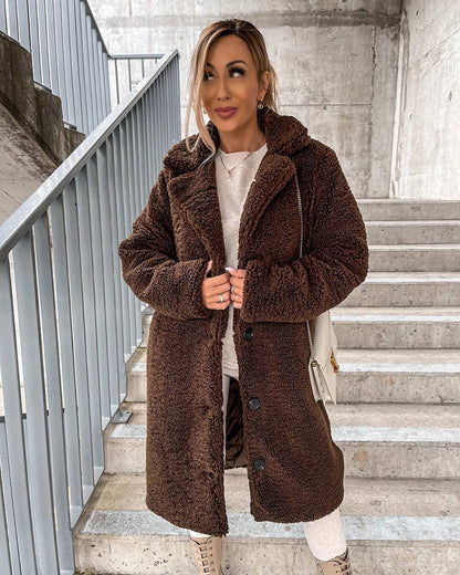 Teddy Jacke aus Kunstpelz, Übergröße | Yvain