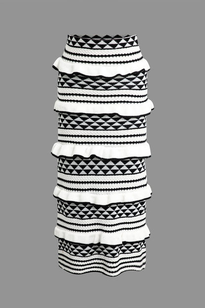 Strand-Bikini Set Häkel Top mit Rüschenrock