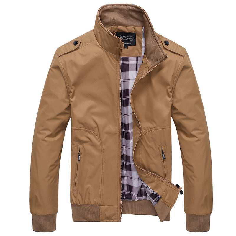 Herren Übergangsjacke Modern mit Reißverschlusstaschen Schwarz