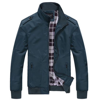 Herren Übergangsjacke Modern mit Reißverschlusstaschen Schwarz