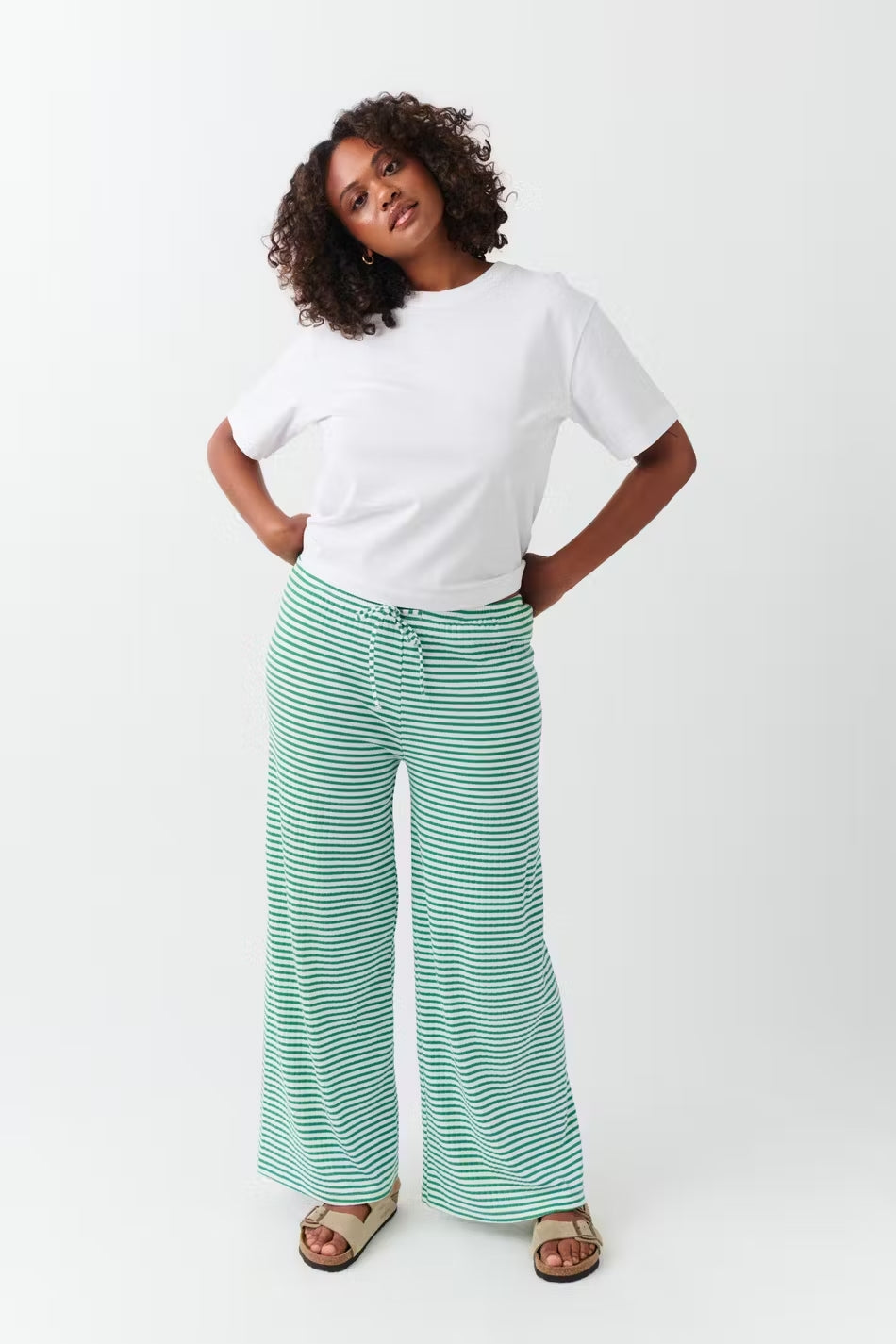 Damen Hose Frühlingsstreifen Bequem Relaxed