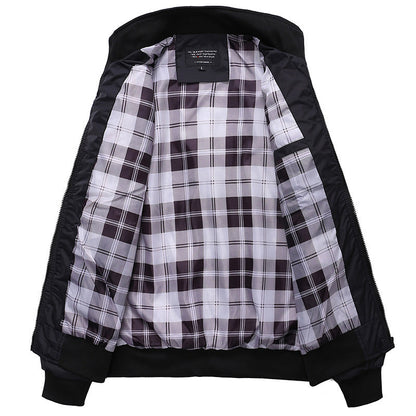 Herren Übergangsjacke Modern mit Reißverschlusstaschen Schwarz
