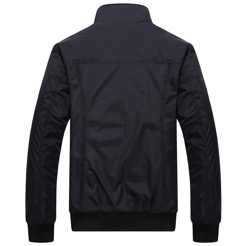 Herren Übergangsjacke Modern mit Reißverschlusstaschen Schwarz