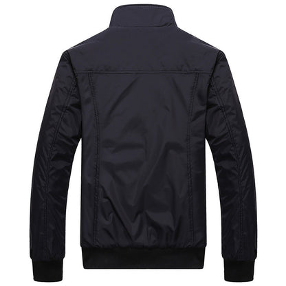 Herren Übergangsjacke Modern mit Reißverschlusstaschen Schwarz