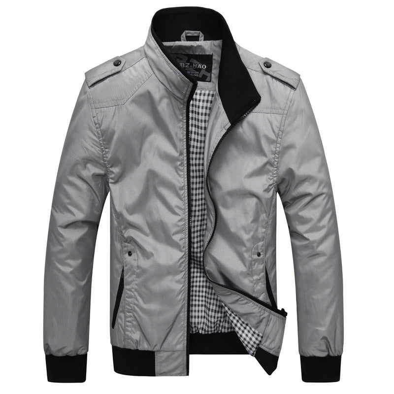 Herren Übergangsjacke Modern mit Reißverschlusstaschen Schwarz