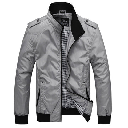 Herren Übergangsjacke Modern mit Reißverschlusstaschen Schwarz