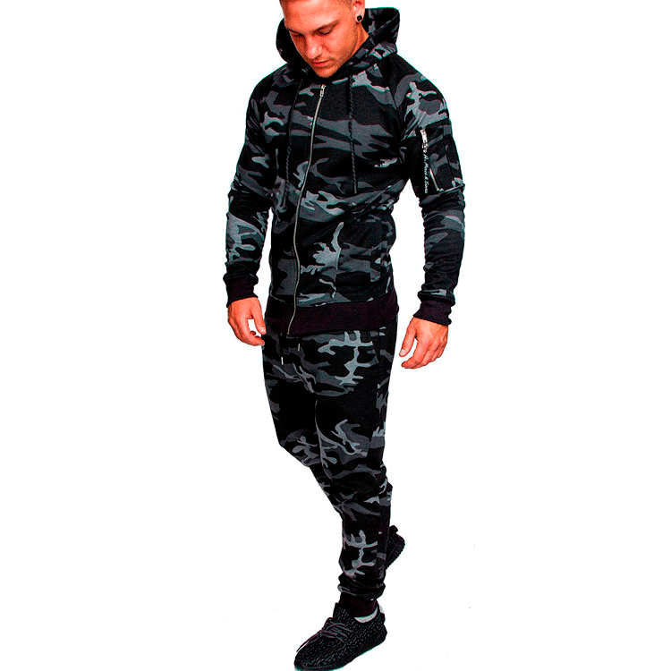 Herren Trainingsanzug Camouflage Sportlich Modern