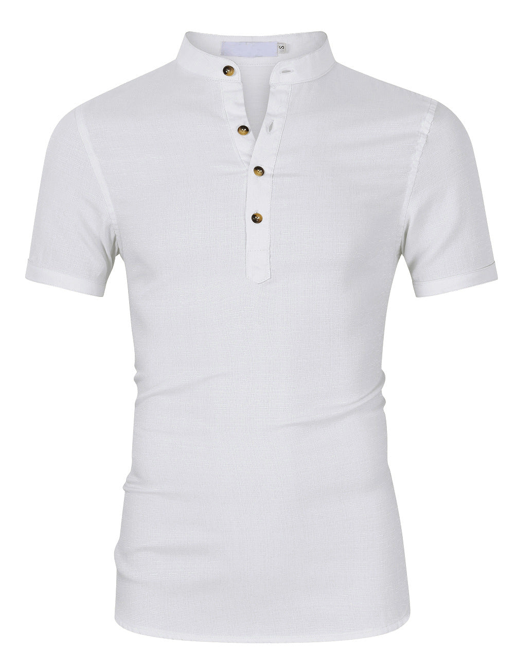 Herren Kurzarmshirt Stehkragen Knöpfe Modern Berlin Style