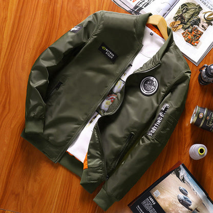 Herren Bomberjacke Modern mit reflektierenden Details Schwarz