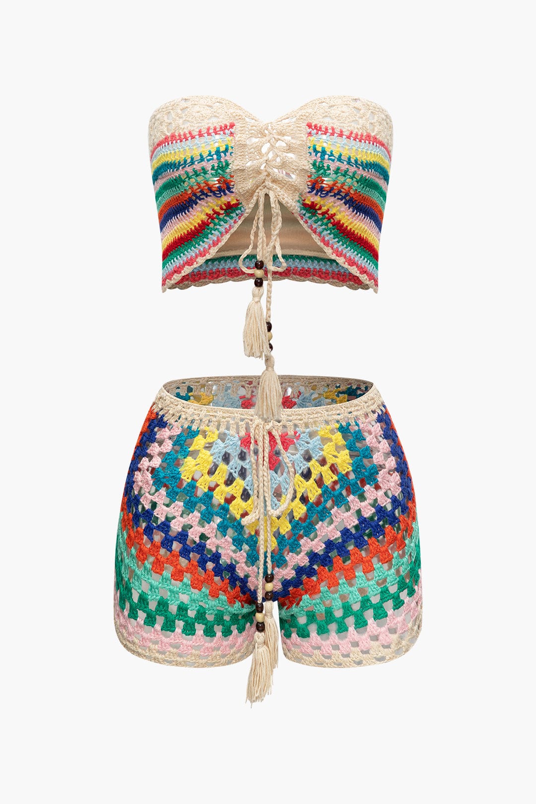 Boho Zweiteiler mit Bustier und Shorts Sommer - BerlinGlamour