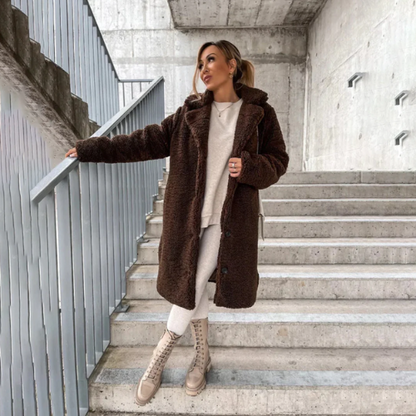 Weiche Teddyjacke Damen Stilvoll Warm