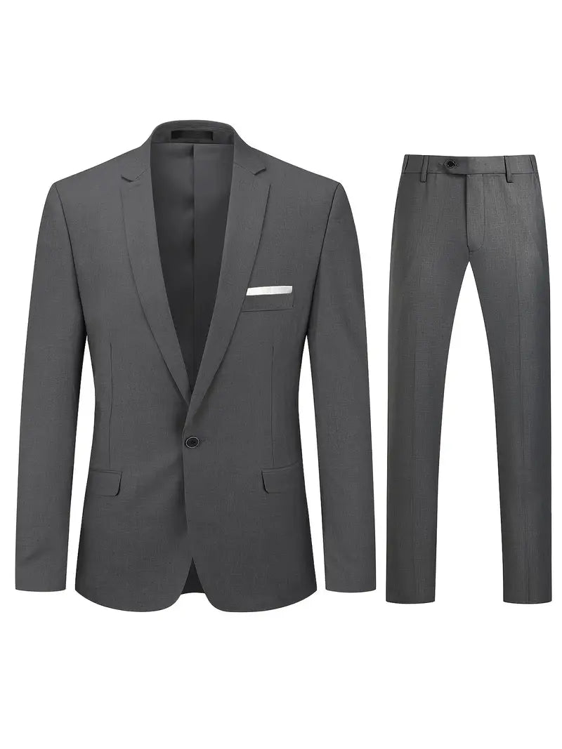 Herrenanzug Zweiteiler Klassisch Business Blazer Hose