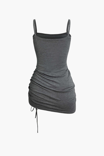 Zweiteiler Set Cutout Pullover Rafftes Kleid Damen