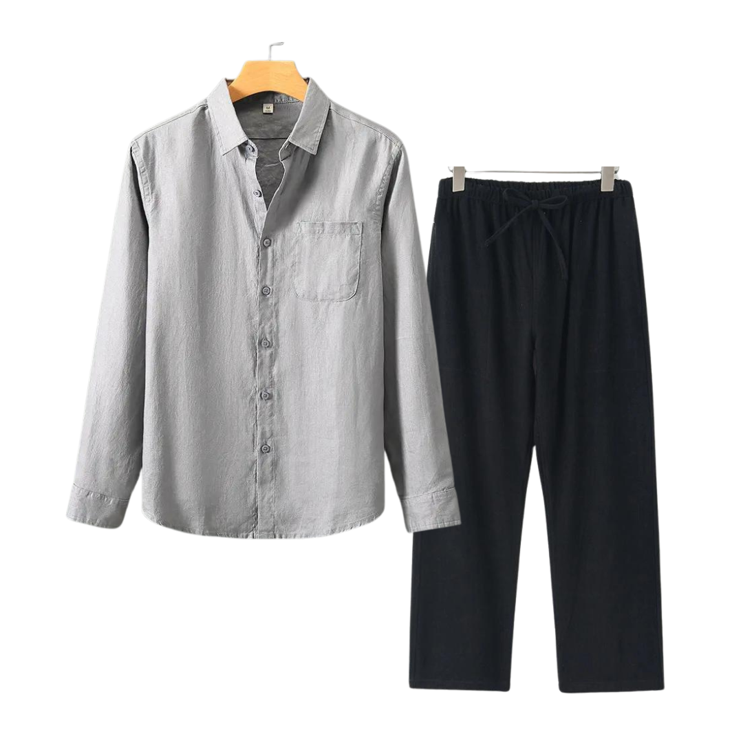 Herren Leinenanzug Klassisch Eleganter Stil